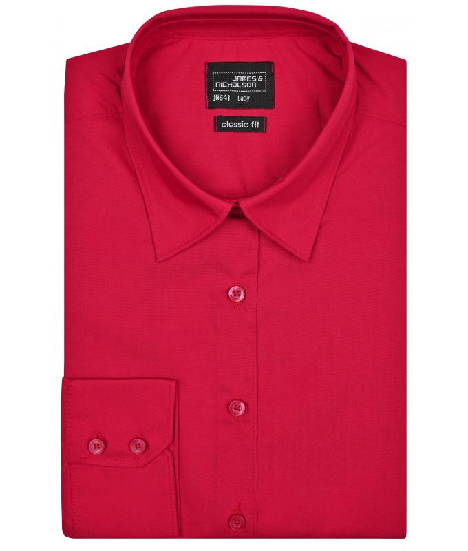 Damen Ladies' Business Shirt Long-Sleeved Red 8388