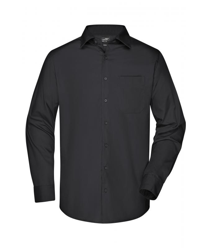Men Men's Business Shirt Long-Sleeved Black 8389