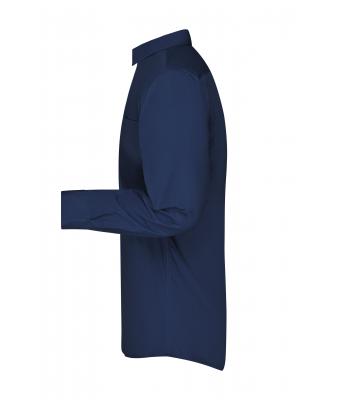 Herren Men's Business Shirt Long-Sleeved Navy 8389