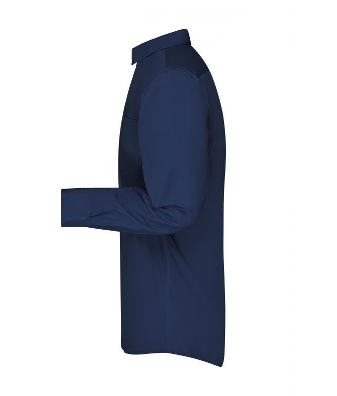 Men Men's Business Shirt Long-Sleeved Navy 8389