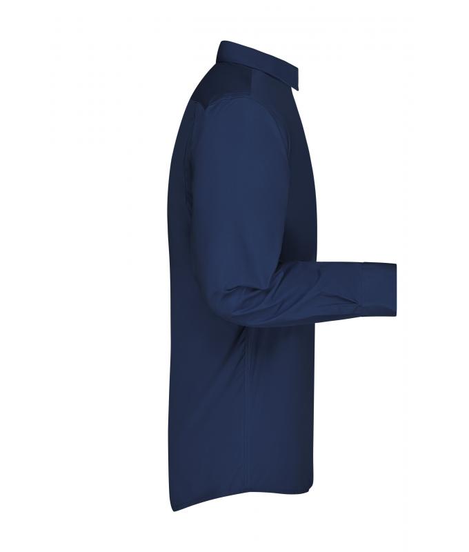 Men Men's Business Shirt Long-Sleeved Navy 8389