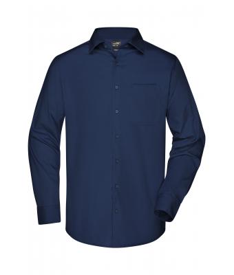 Men Men's Business Shirt Long-Sleeved Navy 8389