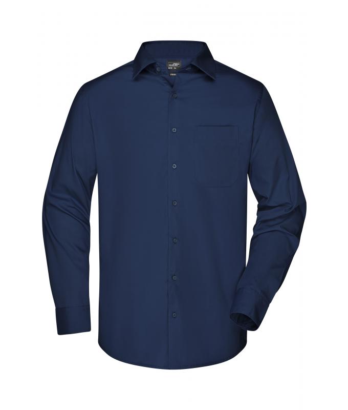 Men Men's Business Shirt Long-Sleeved Navy 8389