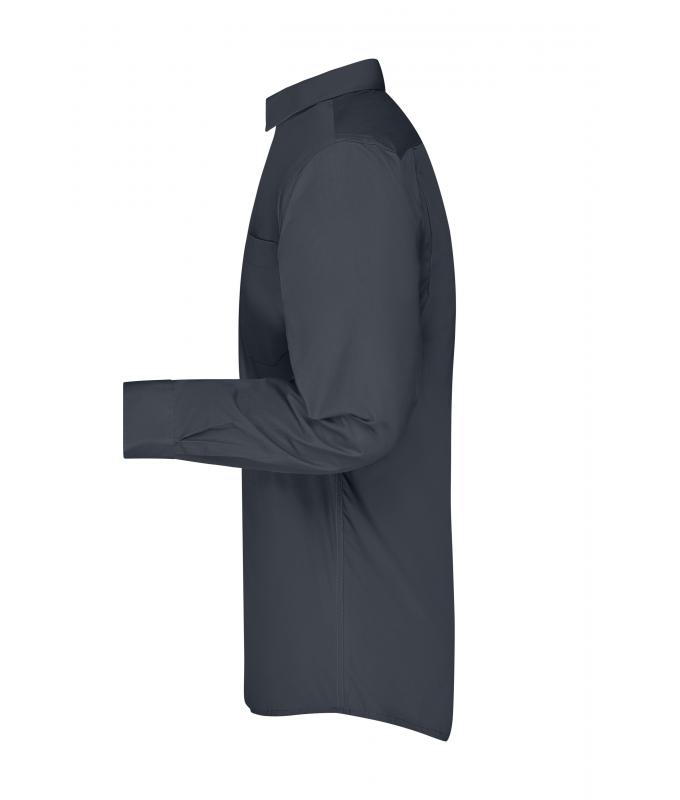 Herren Men's Business Shirt Long-Sleeved Carbon 8389
