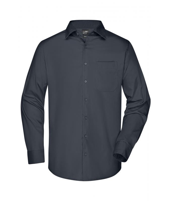 Herren Men's Business Shirt Long-Sleeved Carbon 8389