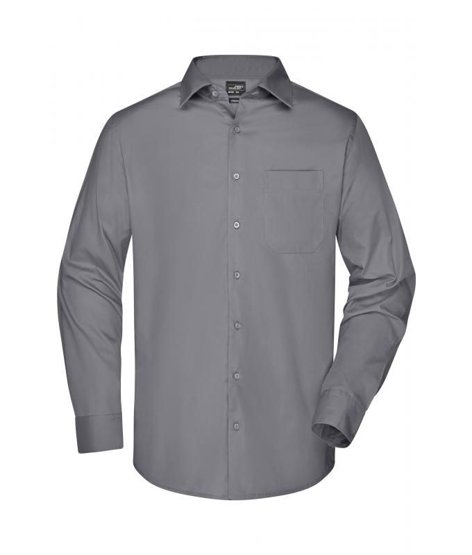 Herren Men's Business Shirt Long-Sleeved Steel 8389
