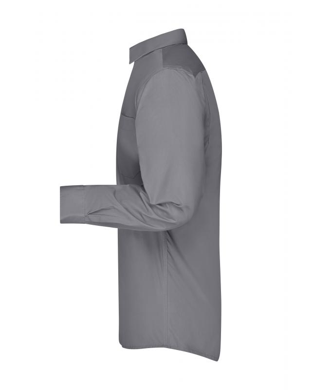 Men Men's Business Shirt Long-Sleeved Steel 8389