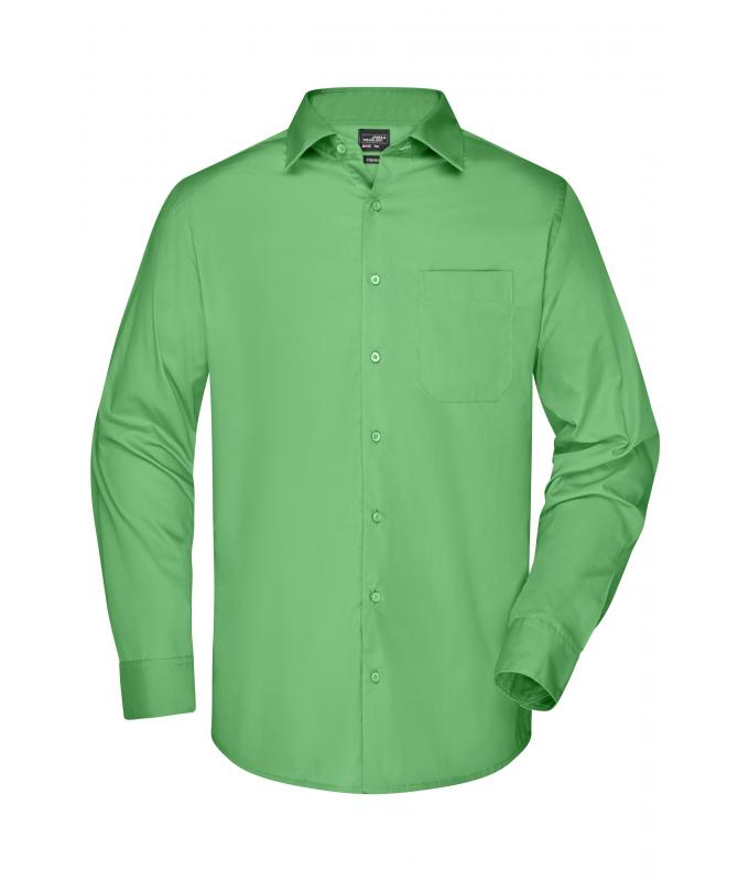 Herren Men's Business Shirt Long-Sleeved Lime-green 8389