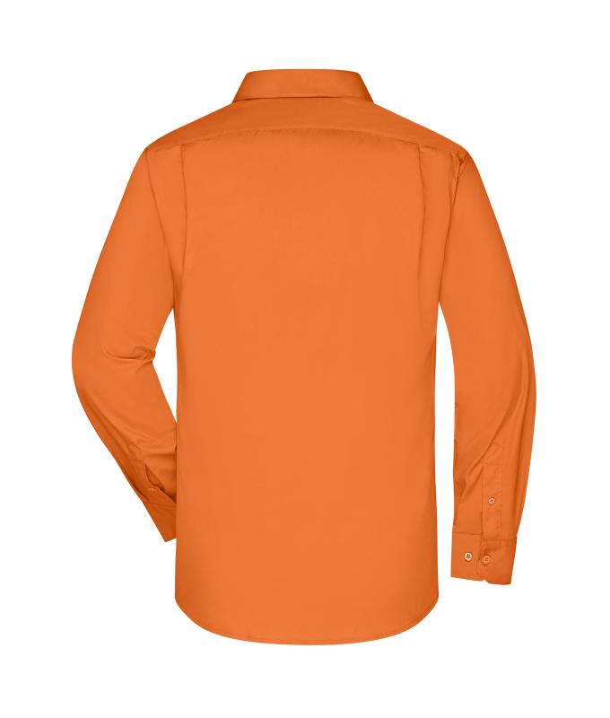 Herren Men's Business Shirt Long-Sleeved Orange 8389
