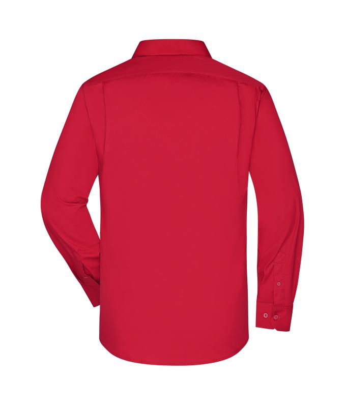 Herren Men's Business Shirt Long-Sleeved Red 8389
