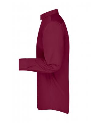 Herren Men's Business Shirt Long-Sleeved Wine 8389
