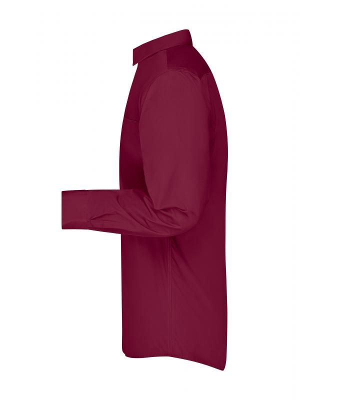 Herren Men's Business Shirt Long-Sleeved Wine 8389