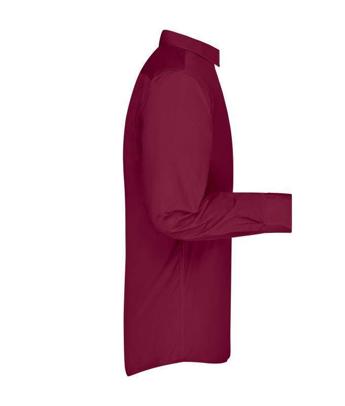 Herren Men's Business Shirt Long-Sleeved Wine 8389