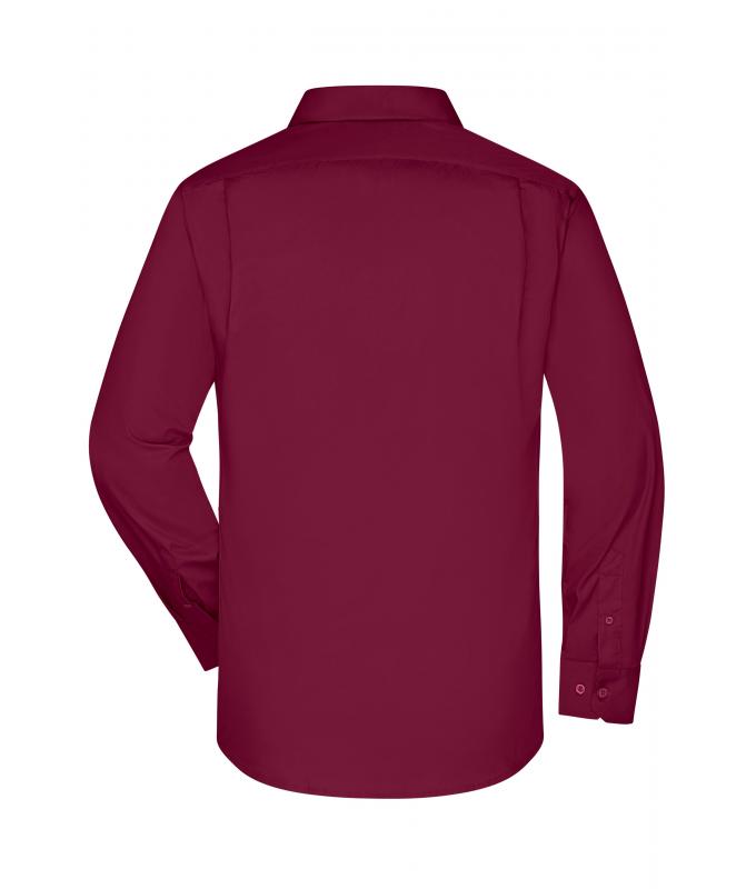 Herren Men's Business Shirt Long-Sleeved Wine 8389