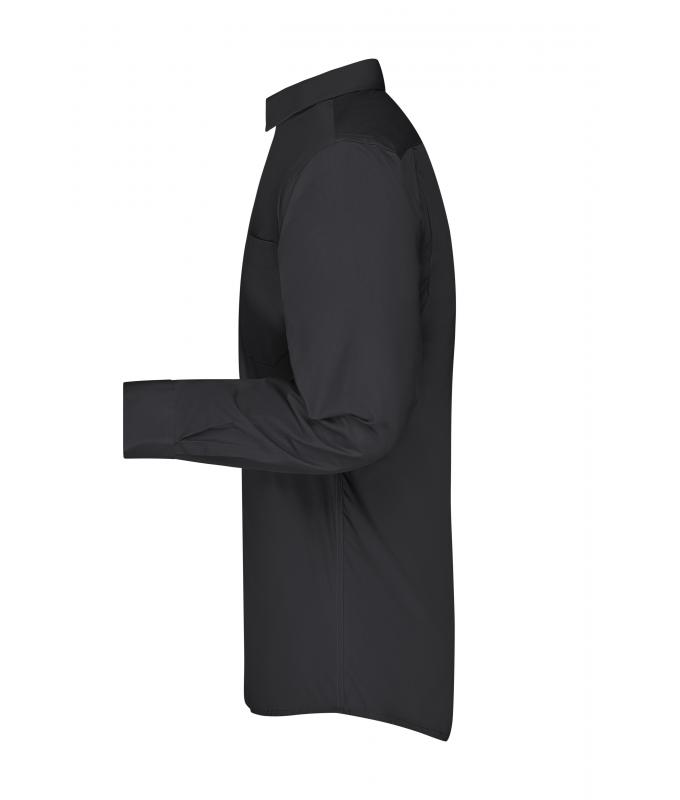 Herren Men's Business Shirt Long-Sleeved Black 8389