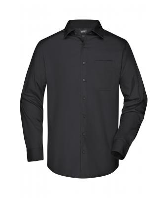 Herren Men's Business Shirt Long-Sleeved Black 8389