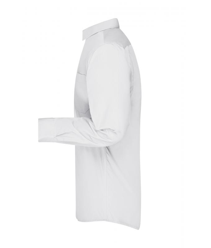 Herren Men's Business Shirt Long-Sleeved White 8389