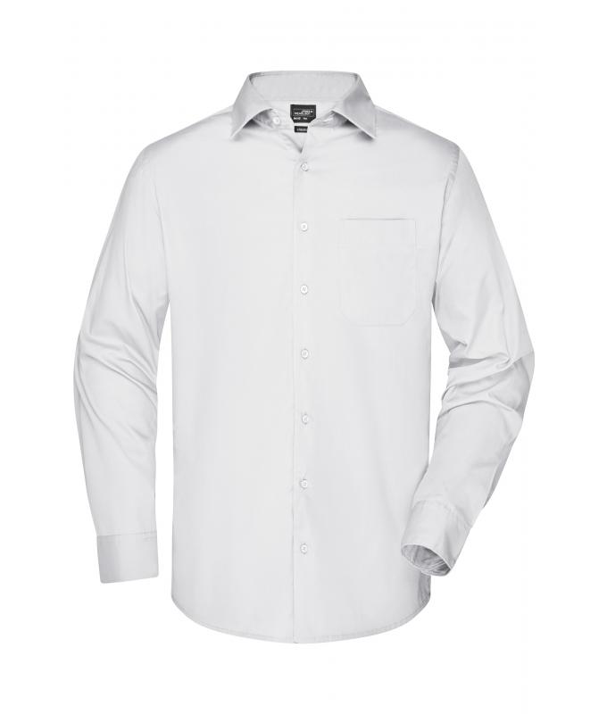 Herren Men's Business Shirt Long-Sleeved White 8389