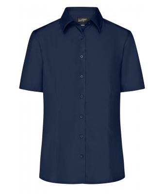 Damen Ladies' Business Shirt Short-Sleeved Navy 8390