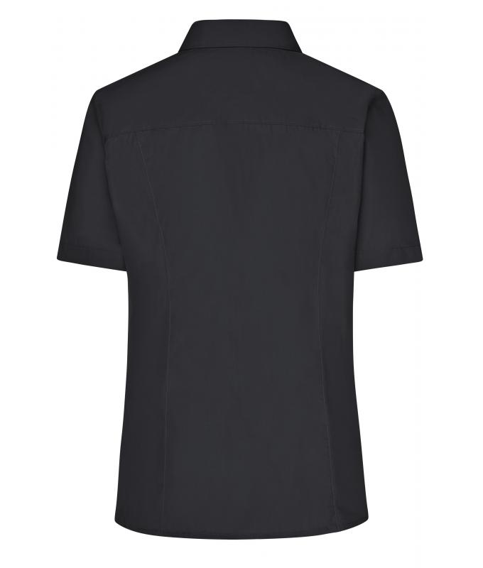 Damen Ladies' Business Shirt Short-Sleeved Black 8390