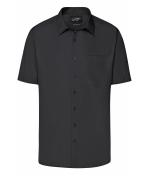 Men Men's Business Shirt Short-Sleeved Black 8391