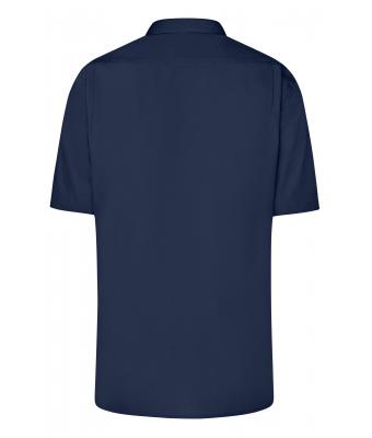 Herren Men's Business Shirt Short-Sleeved Navy 8391