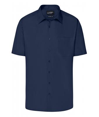 Herren Men's Business Shirt Short-Sleeved Navy 8391