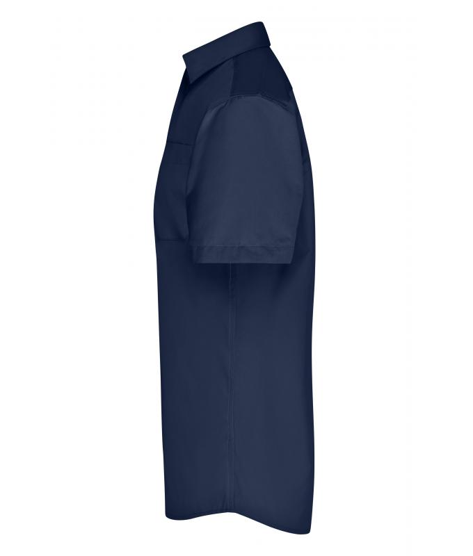 Men Men's Business Shirt Short-Sleeved Navy 8391