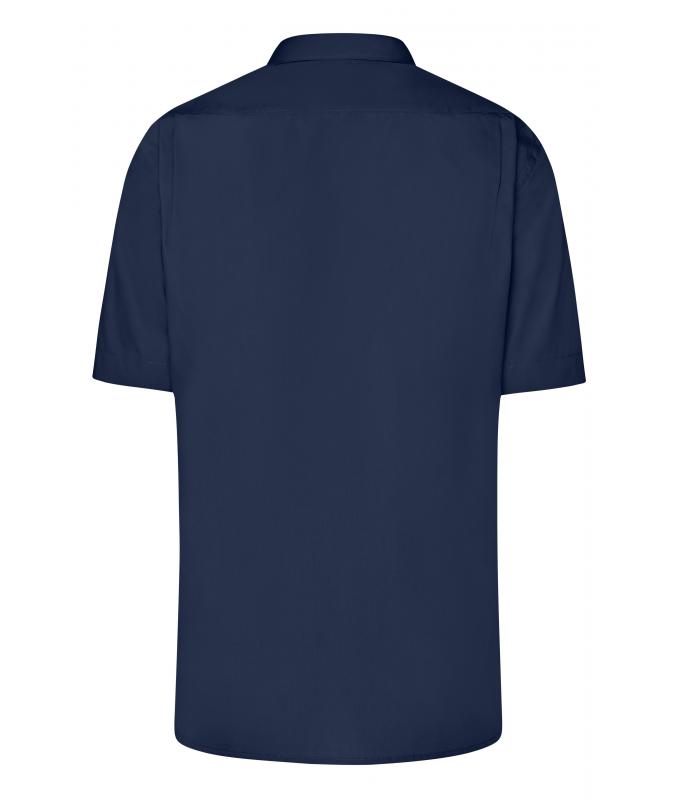 Men Men's Business Shirt Short-Sleeved Navy 8391