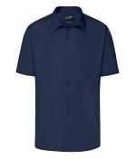 Men Men's Business Shirt Short-Sleeved Navy 8391