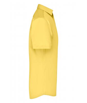 Herren Men's Business Shirt Short-Sleeved Yellow 8391