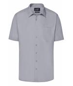 Herren Men's Business Shirt Short-Sleeved Steel 8391