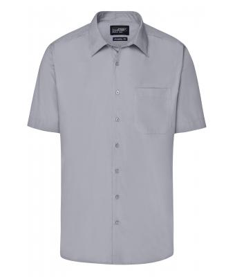 Herren Men's Business Shirt Short-Sleeved Steel 8391