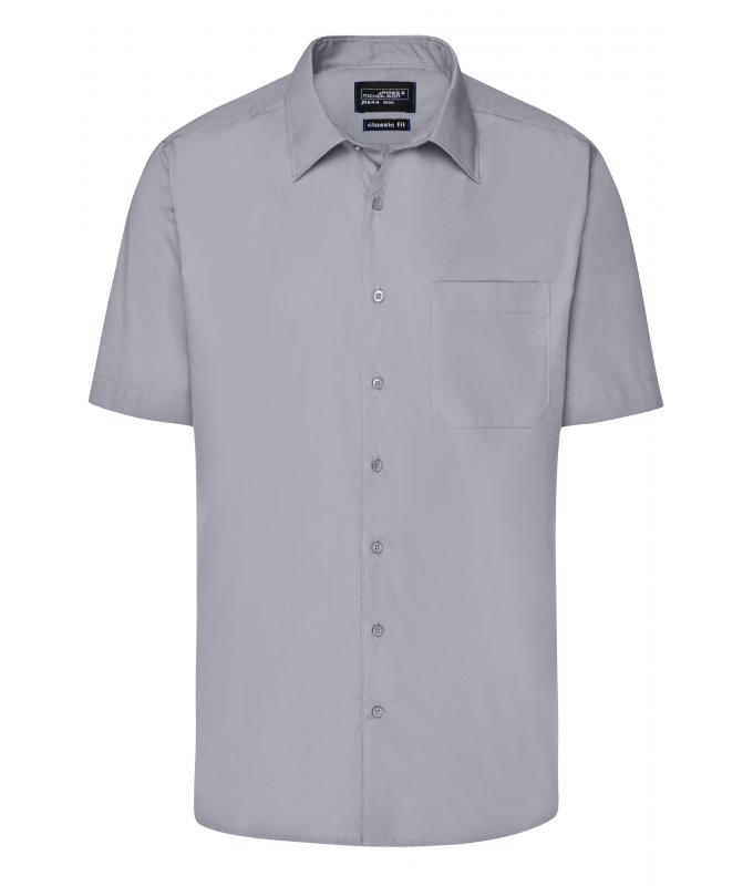 Men Men's Business Shirt Short-Sleeved Steel 8391