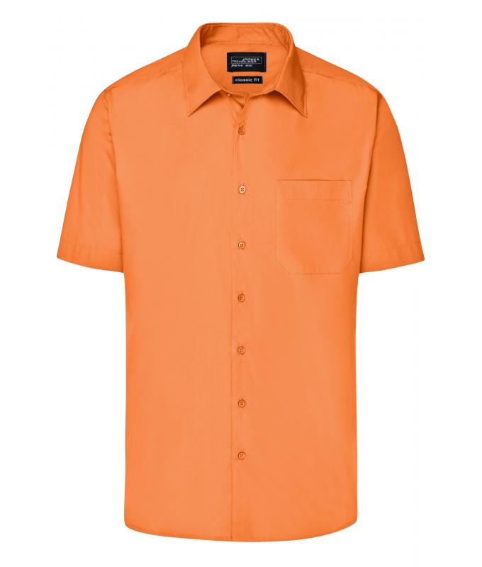 Men Men's Business Shirt Short-Sleeved Orange 8391