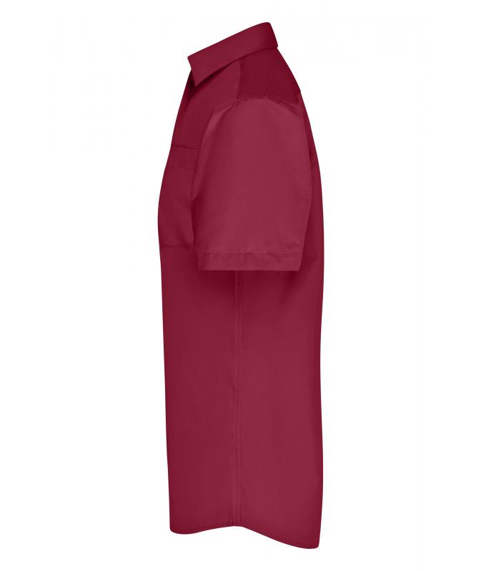 Men Men's Business Shirt Short-Sleeved Wine 8391