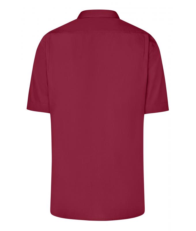 Men Men's Business Shirt Short-Sleeved Wine 8391