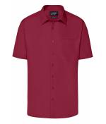 Men Men's Business Shirt Short-Sleeved Wine 8391