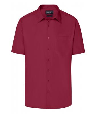 Men Men's Business Shirt Short-Sleeved Wine 8391