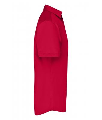 Herren Men's Business Shirt Short-Sleeved Red 8391