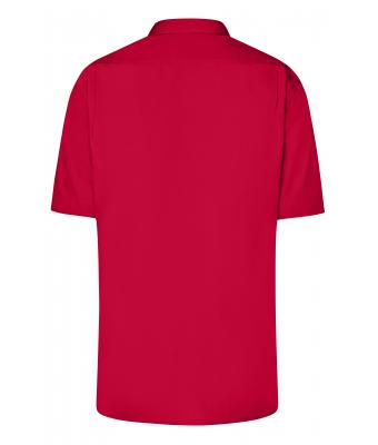 Herren Men's Business Shirt Short-Sleeved Red 8391