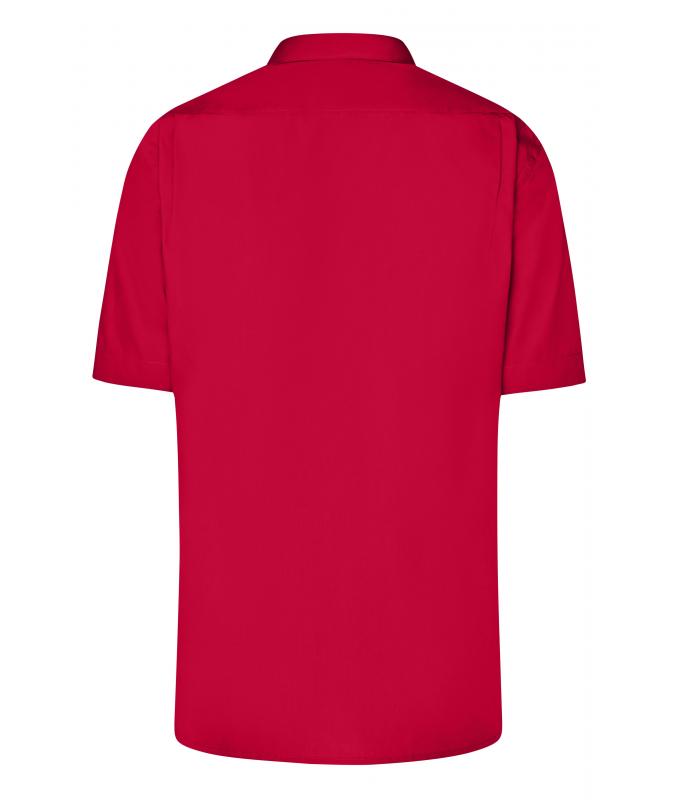 Herren Men's Business Shirt Short-Sleeved Red 8391