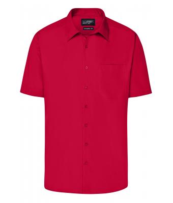 Herren Men's Business Shirt Short-Sleeved Red 8391