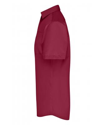 Herren Men's Business Shirt Short-Sleeved Wine 8391