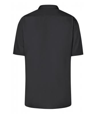 Herren Men's Business Shirt Short-Sleeved Black 8391