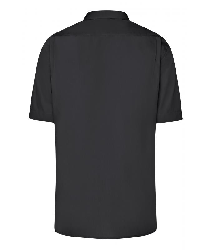 Herren Men's Business Shirt Short-Sleeved Black 8391