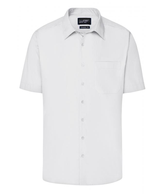 Men Men's Business Shirt Short-Sleeved White 8391