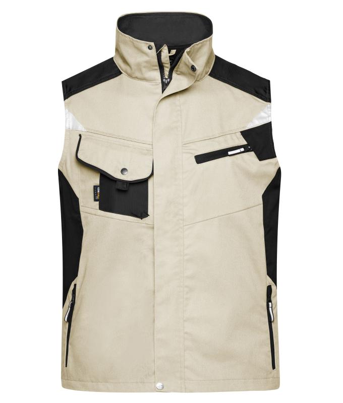 Unisex Workwear Vest - STRONG - Stone/black 8067