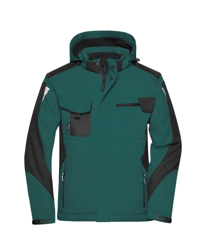 Unisex Craftsmen Softshell Jacket - STRONG - Dark-green/black 8165