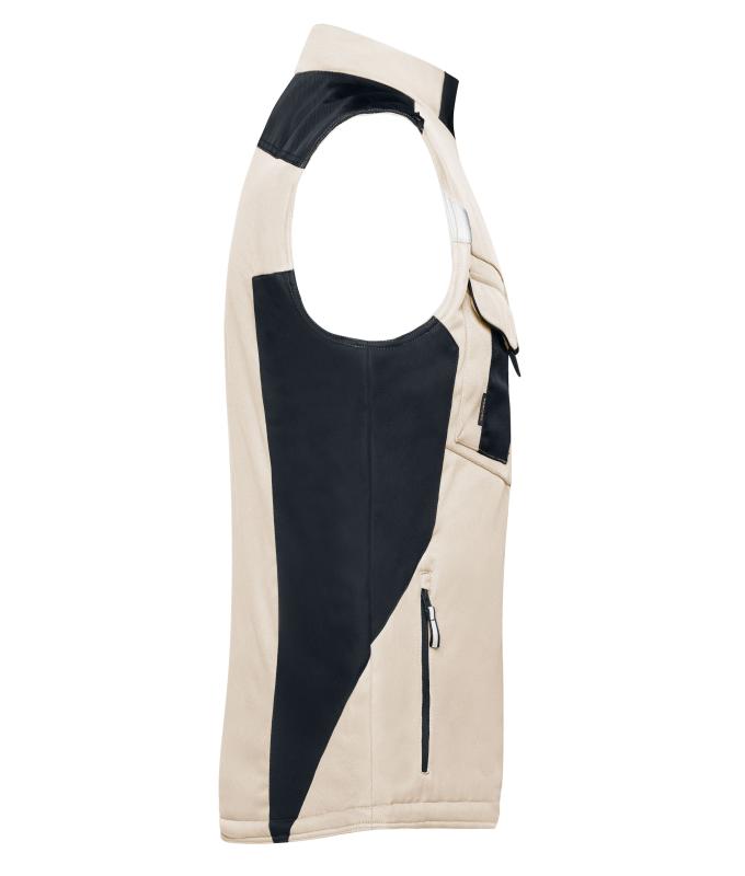 Unisex Craftsmen Softshell Vest - STRONG - Stone/black 8166